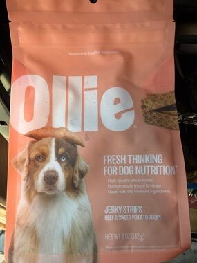 Nollie Beef & Sweet Potato Jerky Strips - Peach Packaging